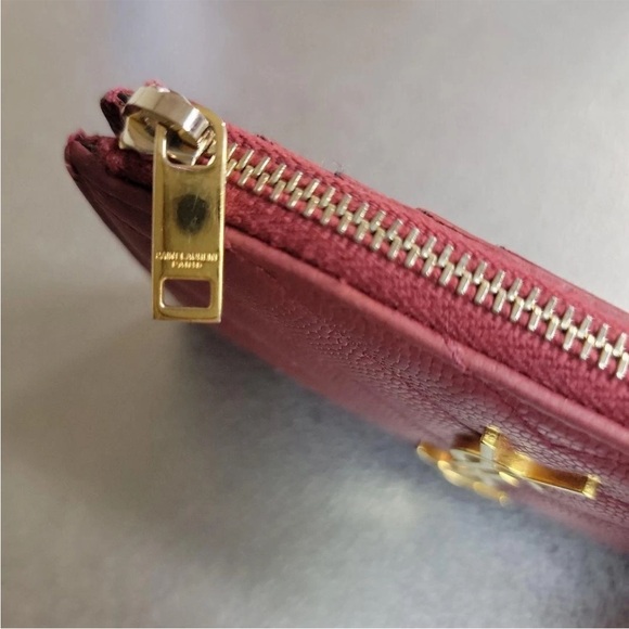 Yves Saint Laurent Burgundy Card Holder - Picture 8 of 11